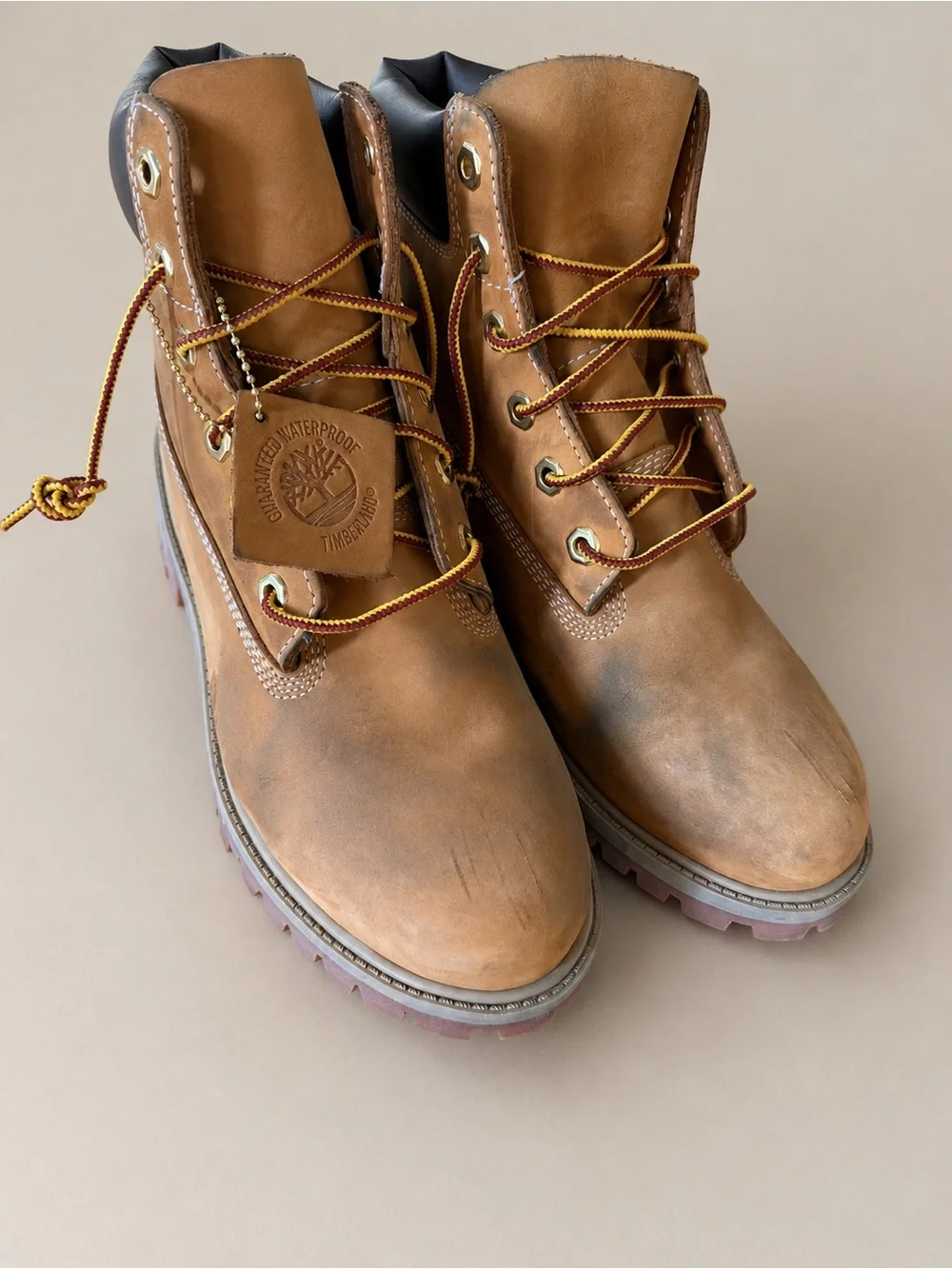NWT Timberland Boys Size 1 Waterproof Distressed Wheat Boots